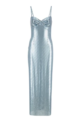 Chainmail Gathered Maxi Dress