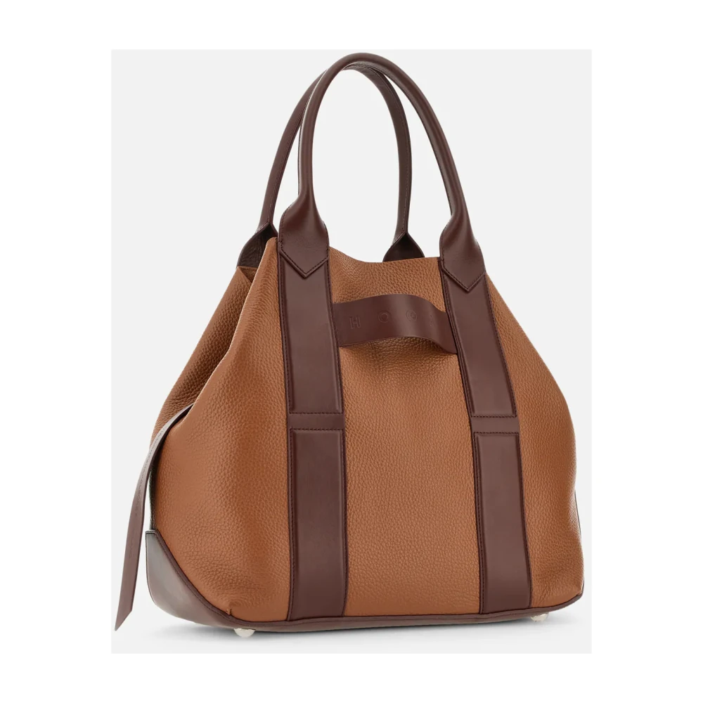 Hogan Bruine Leren Tassen voor Stijlvolle Look Brown Dames
