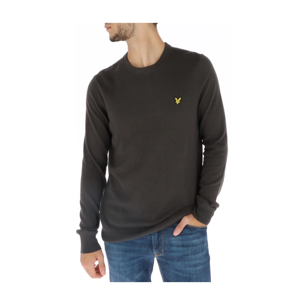 LYLE & SCOTT Heren Truien & Vesten Cotton Merino Crew Neck Jumper Donkergrijs