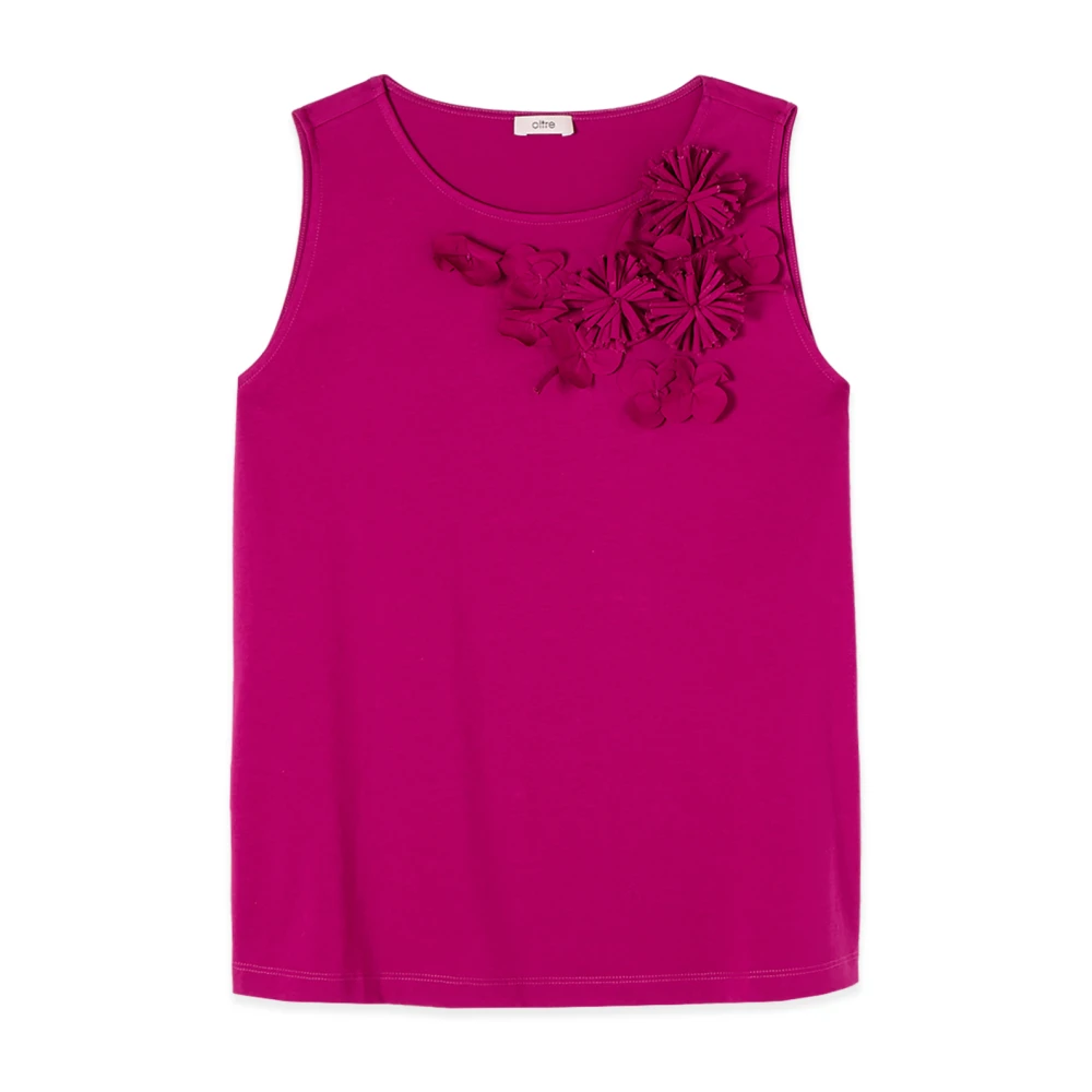 Oltre Mujer Morado Camisetas, Púrpura, Talla: L