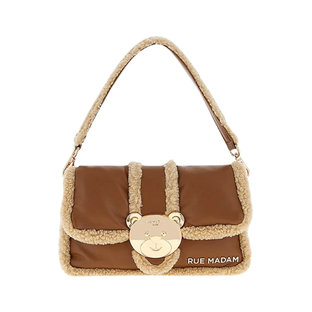 Rue Madam Vermont Cognac Vegan Leren Schoudertas Brown Dames