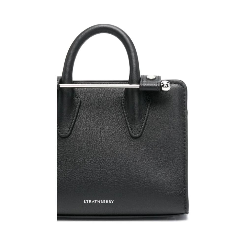 Strathberry Zwarte Leren Schoudertas met Ketting Black Dames