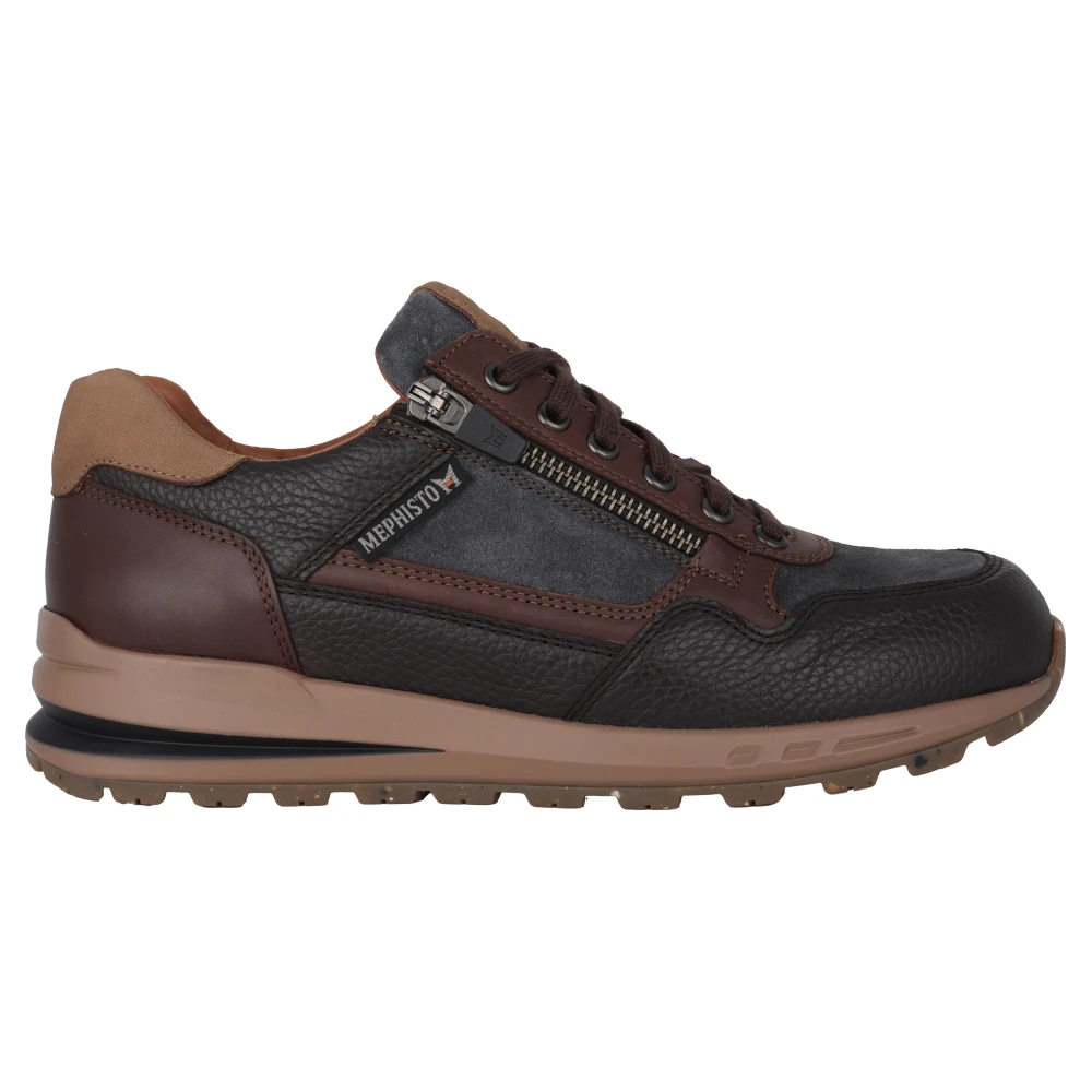 Mephisto Donkerbruine Vetersneaker Stijlvol Praktisch Heren Schoenen