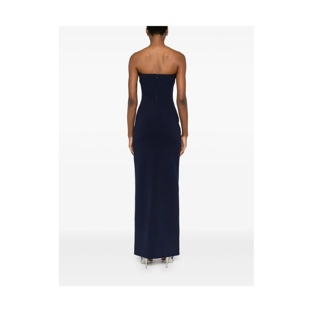 Solace London Navy Blue Strapless Dress Blue Dames