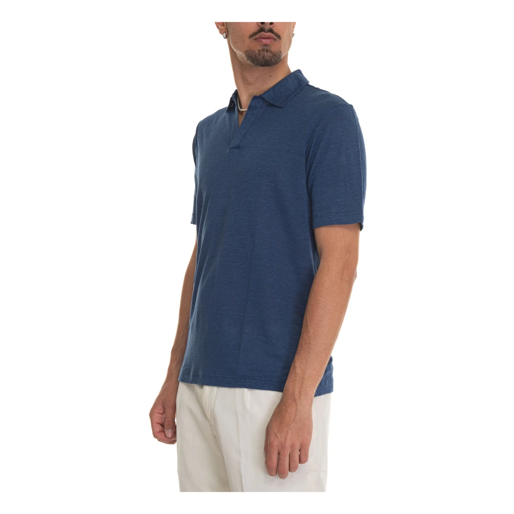 Gran Sasso Linnen Polo Shirt met Zijopeningen Beige Heren