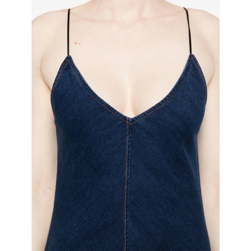 Forte Indigo Blauwe Spaghettiband Jurk Blue Dames