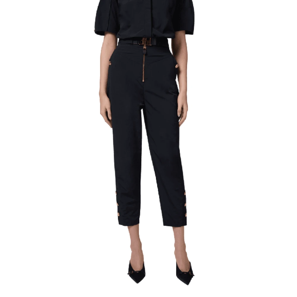 Elisabetta Franchi Technische zeilbroek met riem Black Dames