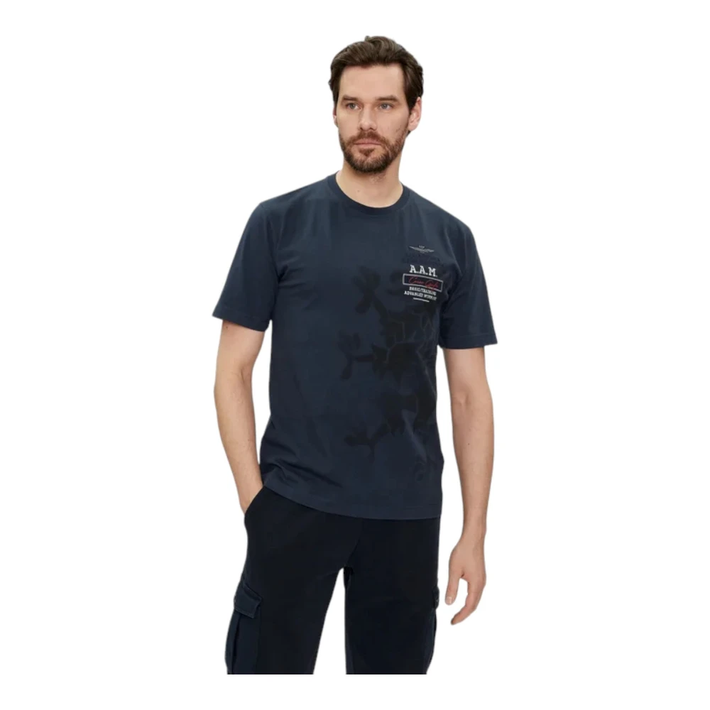 aeronautica militare Korte mouw T-shirt voor mannen Blue Heren