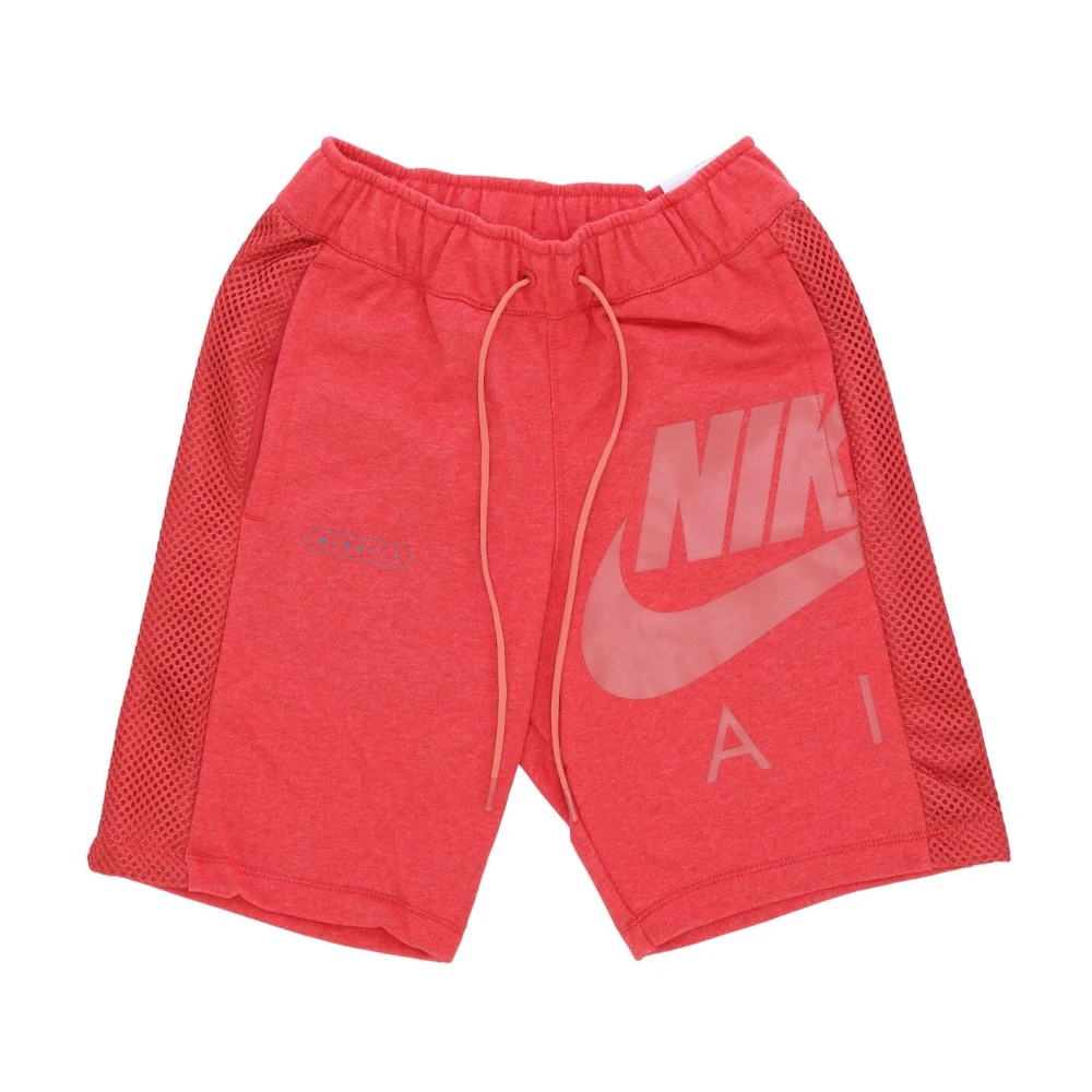 Nike Sportshorts Rood Klei Mesh Inzetstukken Red Heren