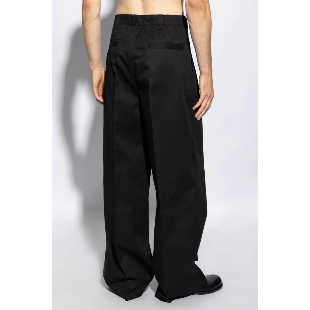 Maison Margiela Broek met logo Black Heren