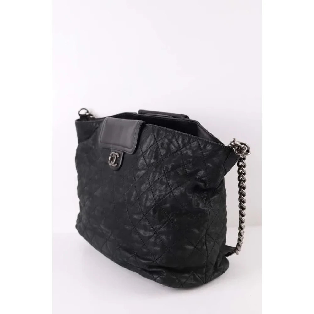 Chanel Vintage Pre-owned Leather totes Black Dames