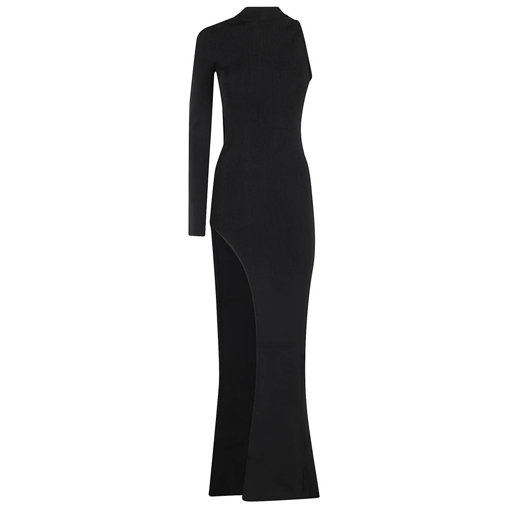 David Koma Eenmouw Gebreide Jurk Black Dames
