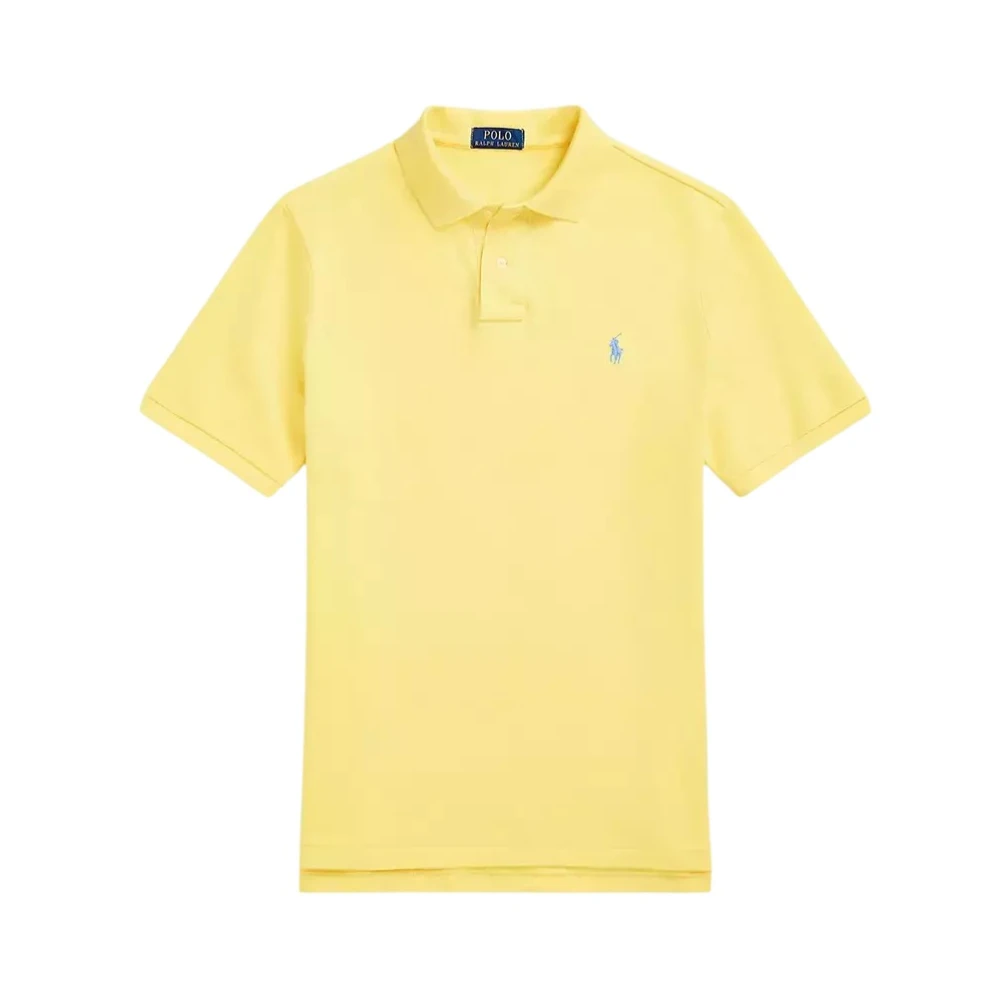 Ralph Lauren Gele polo shirt Custom Slim Fit Yellow Heren