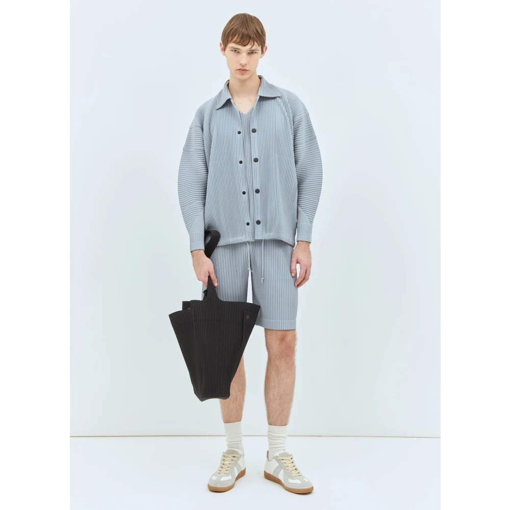 Issey Miyake Geplooide Jack met Koordzoom Gray Heren