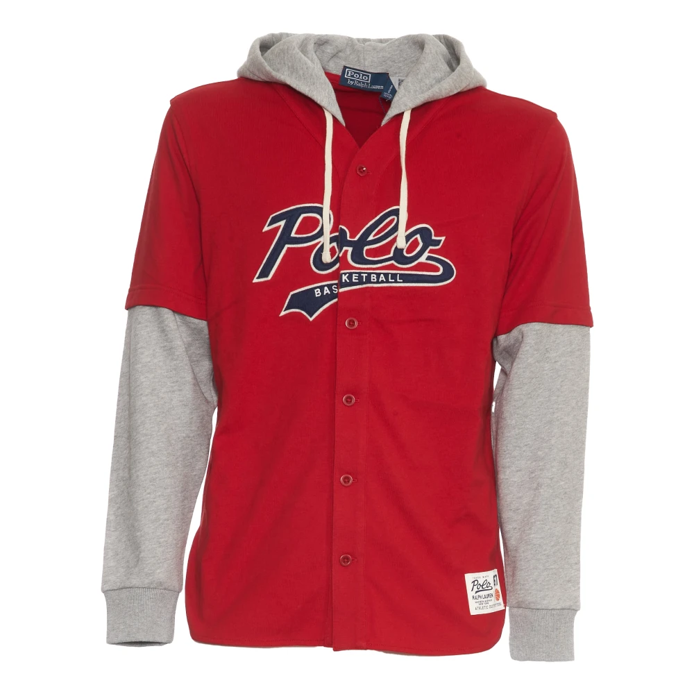 Polo Ralph Lauren Rode Gebreide Hoodie Trui Aw24 Red Heren