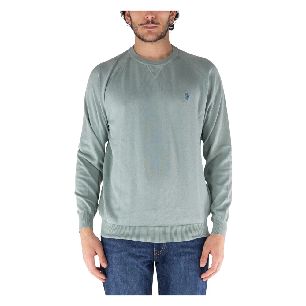 U.s. Polo Assn. Crew Neck Gebreide Trui Green Heren