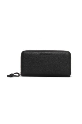 Tumbled Leather Wallet with Wrap-Around Zip