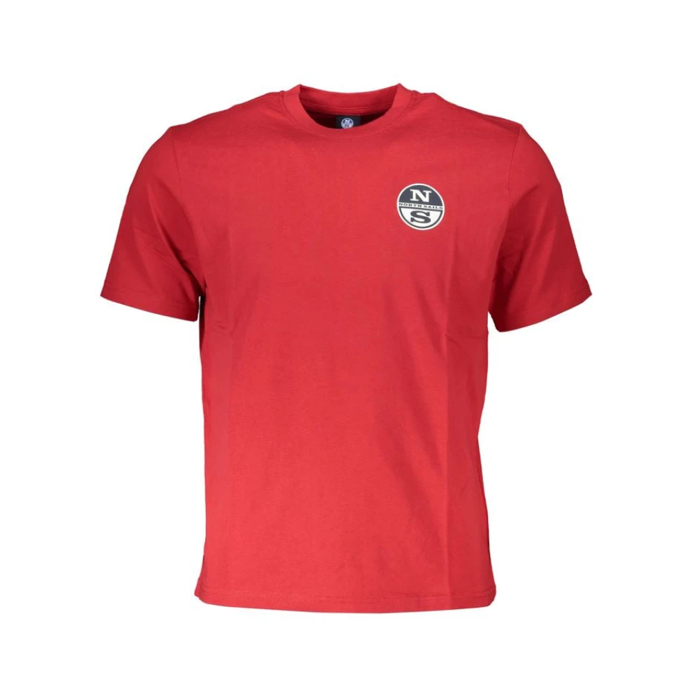 North Sails Men's Red Cotton Print Logo T-Shirt - T-Shirts - Xl- Tops