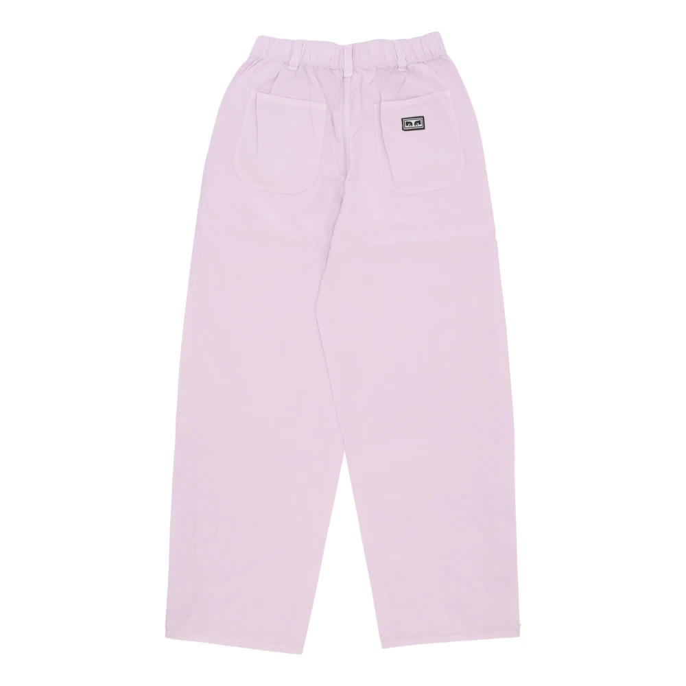 Obey Geverfde Wijde Pijp Broek Purple Dames