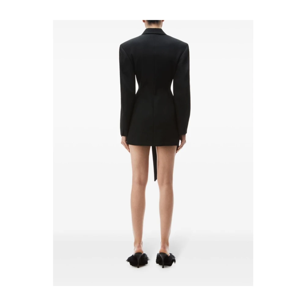 alexander wang Zwarte Asymmetrische Blazer Korte Jurk Black Dames