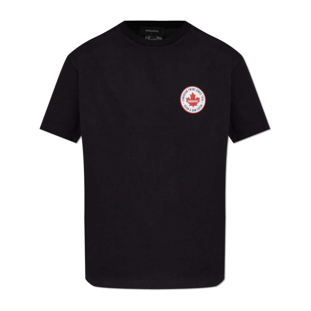 Dsquared2 T-shirt met bedrukt logo Black Heren