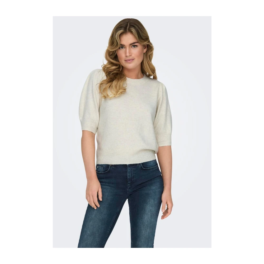 Only Rica Life Pullover Gebreide Trui White Dames