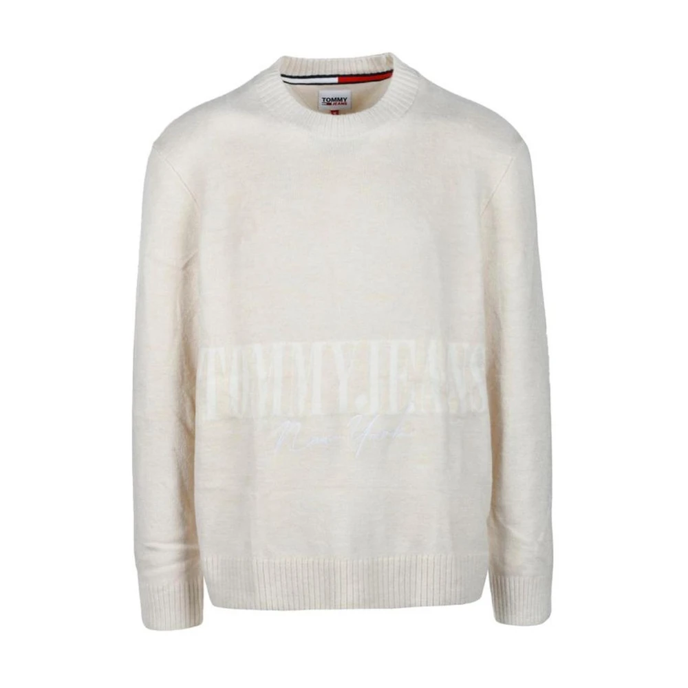Tommy Jeans Acryl Blend Sweater Mannen Collectie White Heren