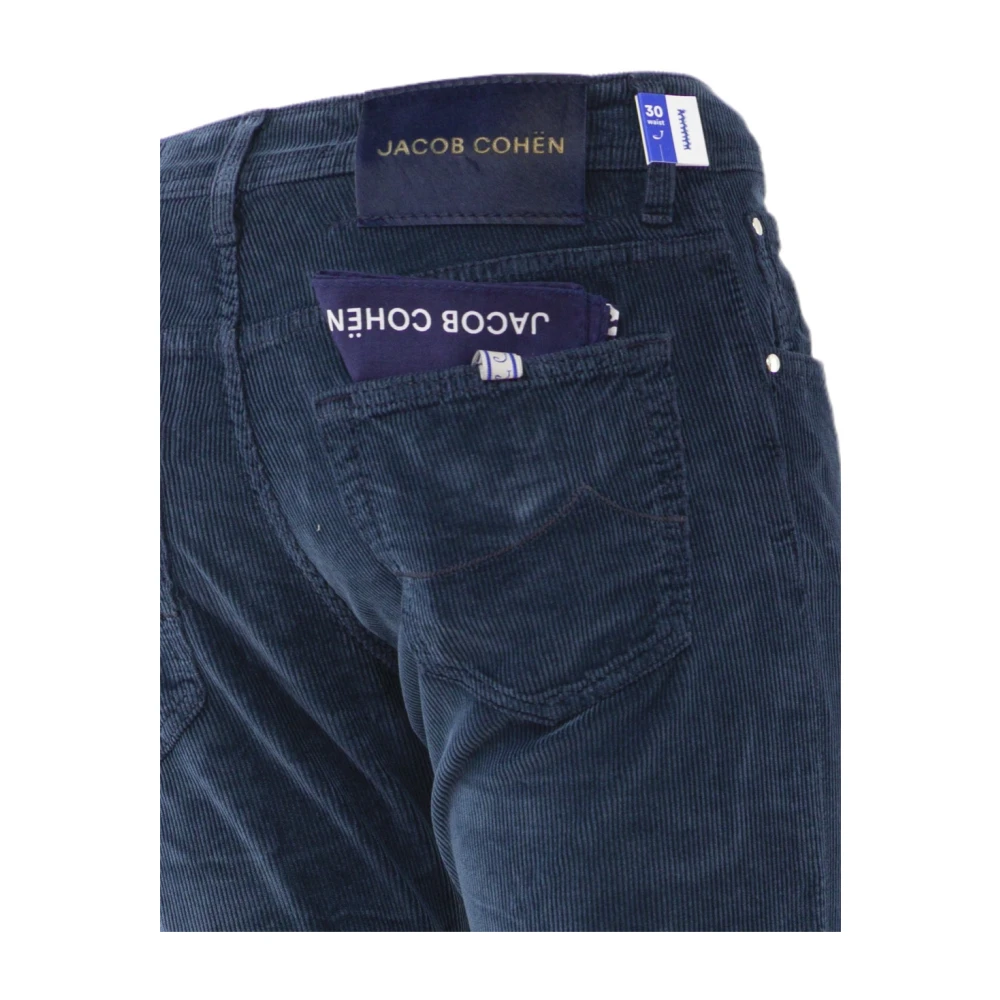 Jacob Cohën Blauwe Corduroy Broek met Logoknopen Blue Heren