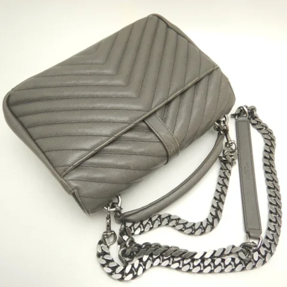 Yves Saint Laurent Vintage Pre-owned Leather handbags Gray Dames