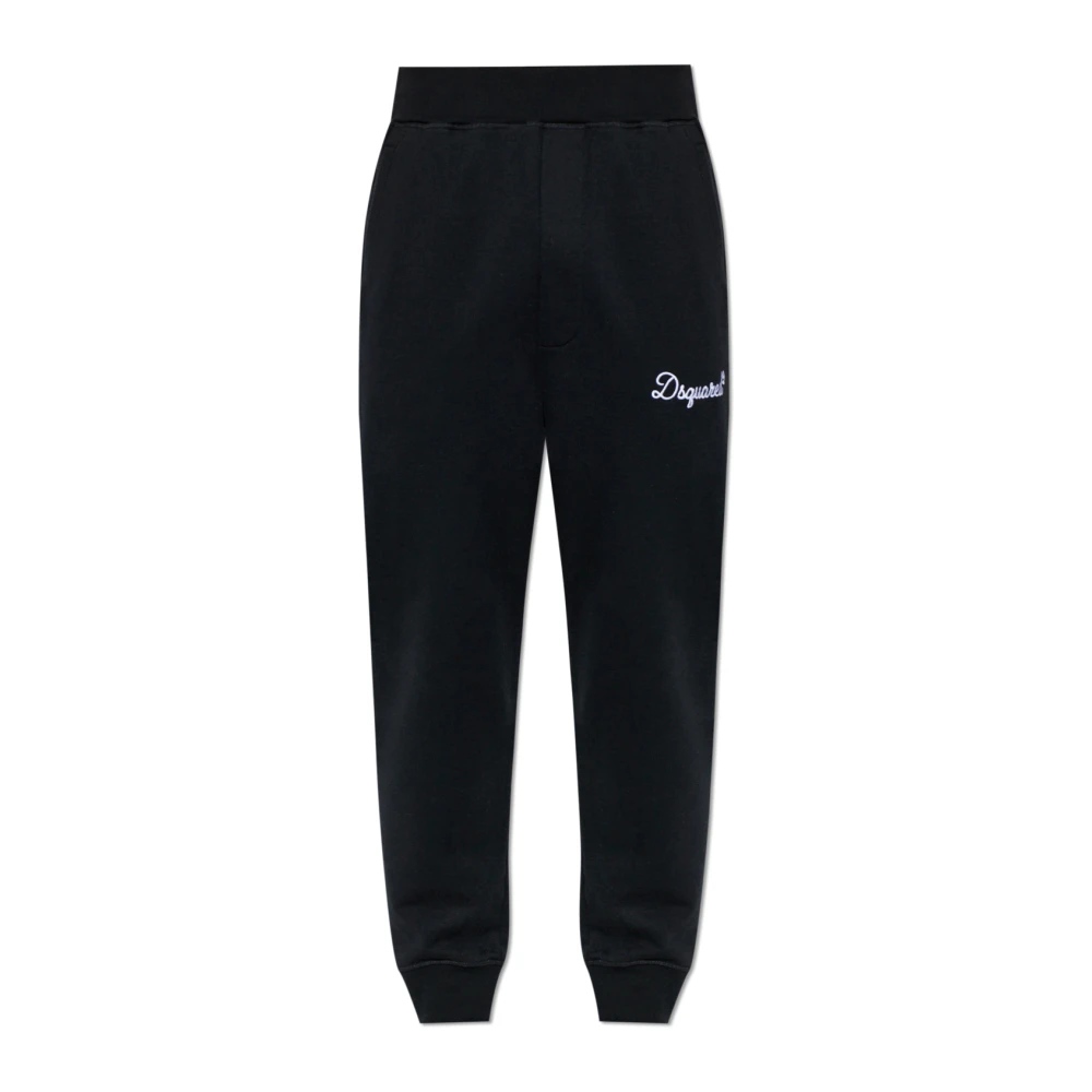 Dsquared2 Black Sweatpants, Male, L, Logo Joggers