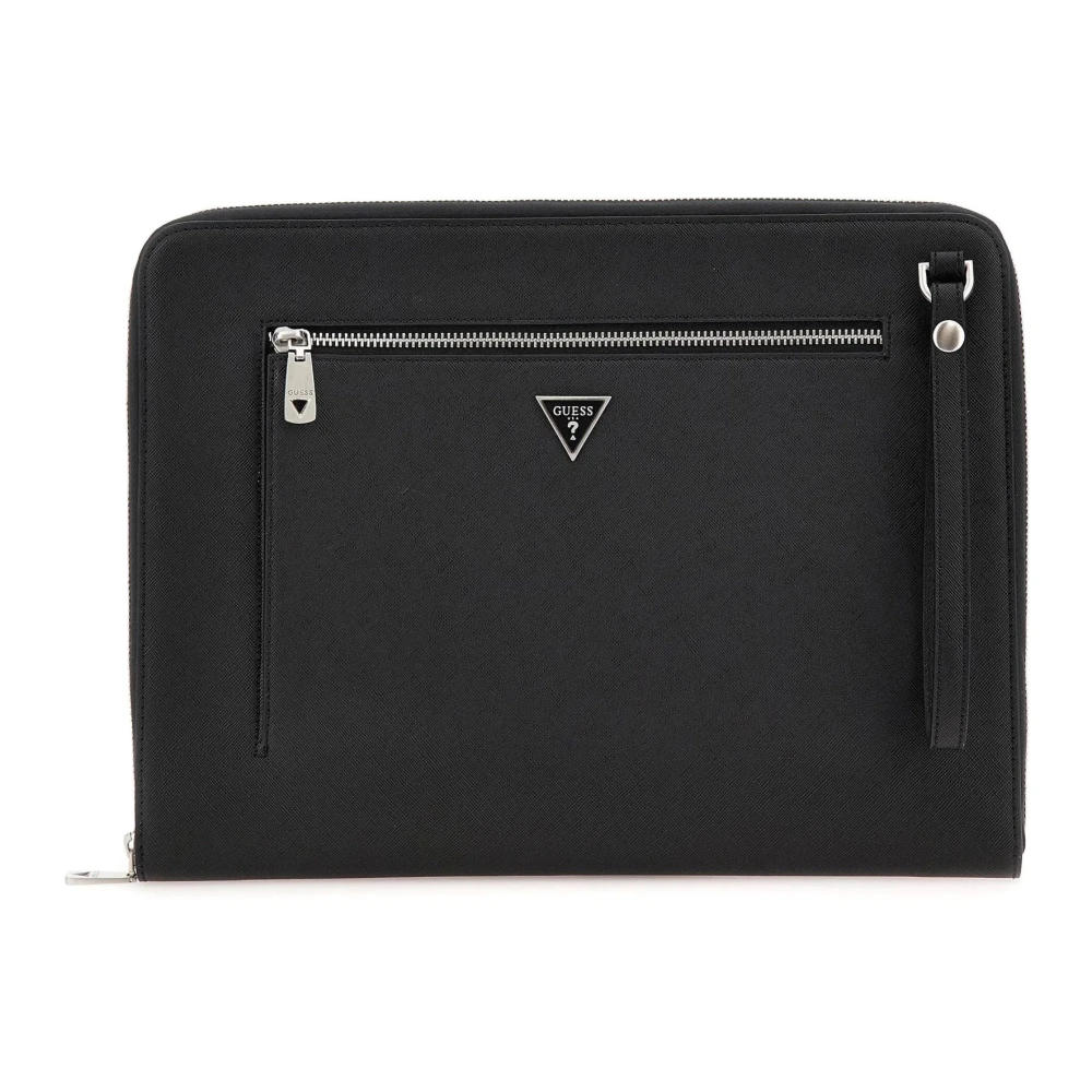 Guess Mannelijk Zwart Certosa Saffiano Documenthouder