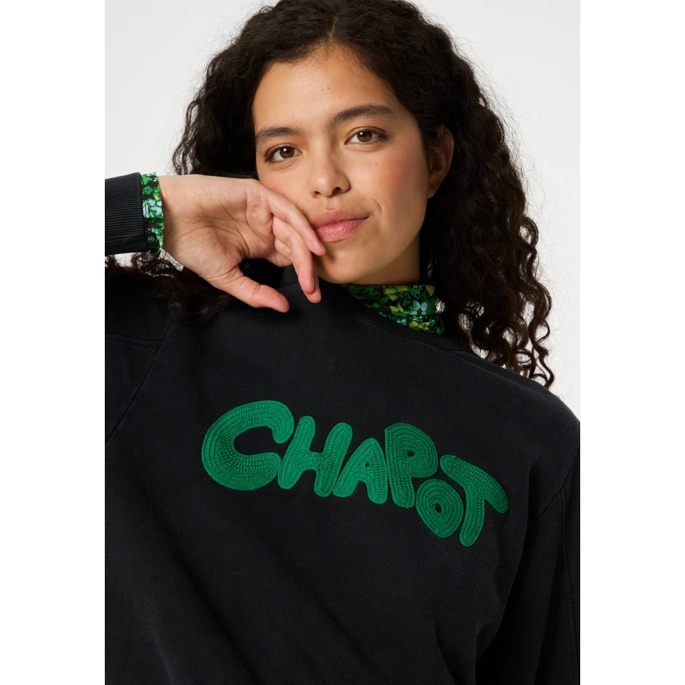 Fabienne Chapot Comfortabele Gebreide Trui Black Dames