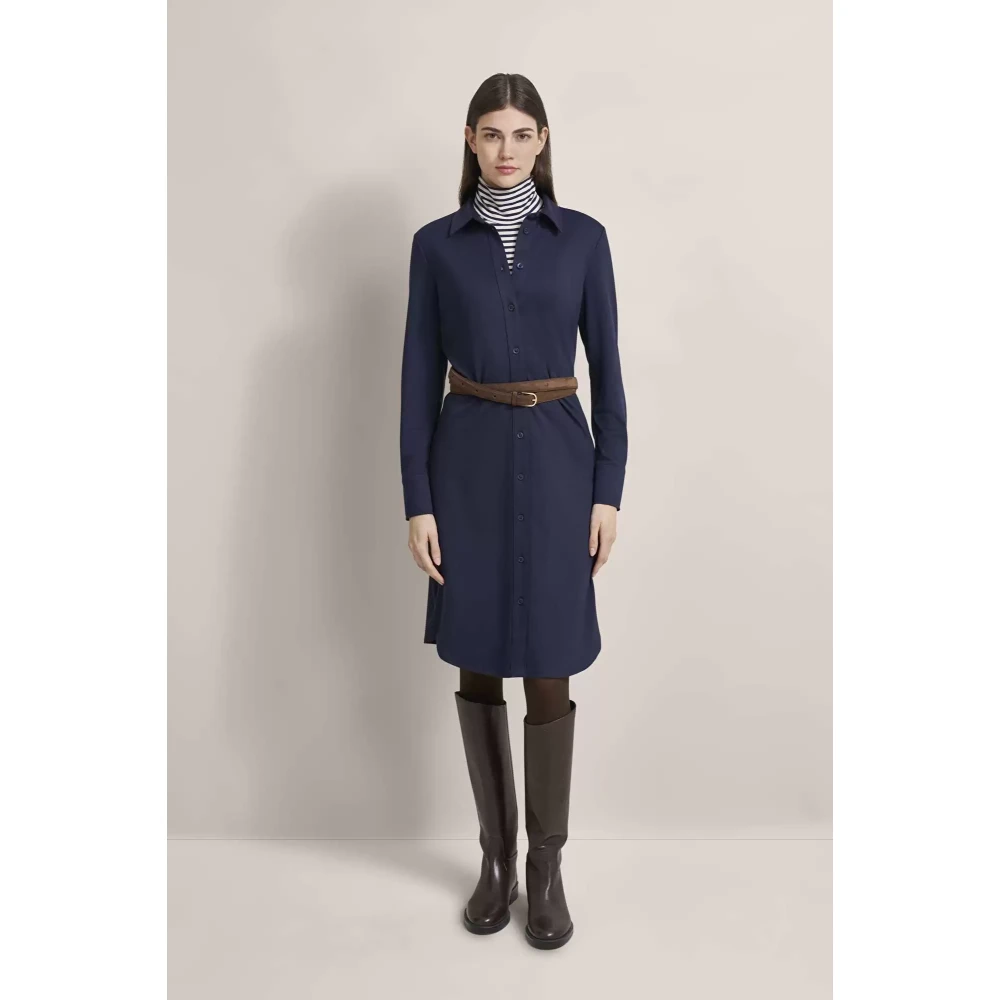 Bugatti Elastische jurk met zijsplitten Blue Dames