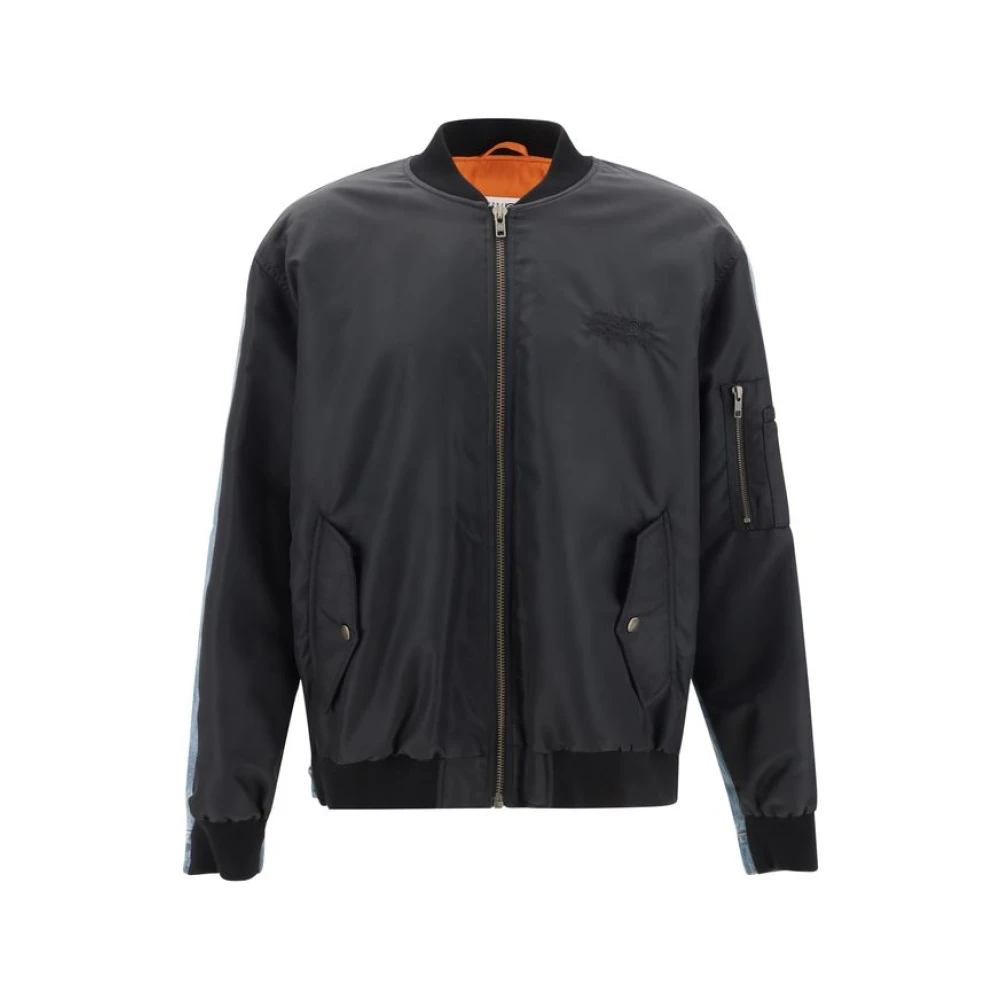 MM6 Maison Margiela Jas van Dubbele Stof met Pluche Kraag Black Heren