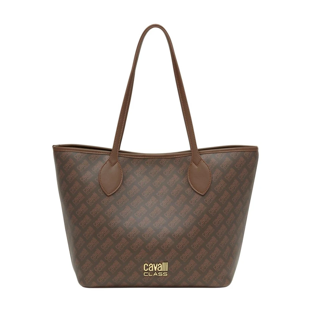 Cavalli Class Stijlvolle schoudertas met afneembare zak Brown Dames