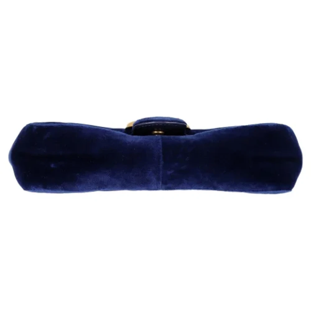 Gucci Vintage Pre-owned Velvet crossbody-bags Blue Dames