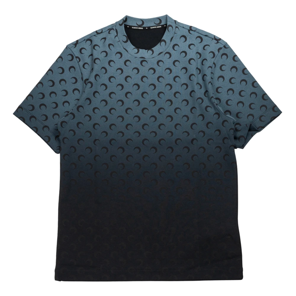 Marine Serre Faded Moon Loose Fit T-Shirt Blue Heren