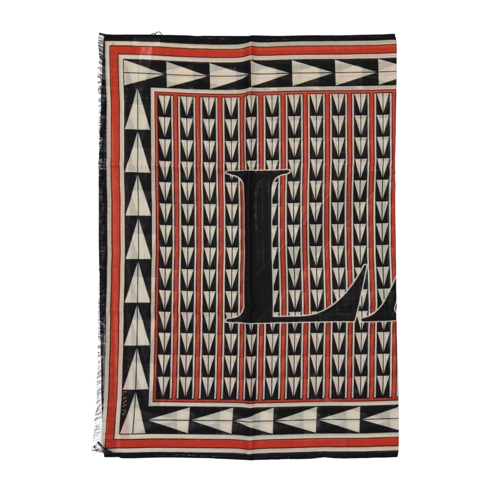 Lanvin Wollen sjaal met geometrisch patroon Orange Dames