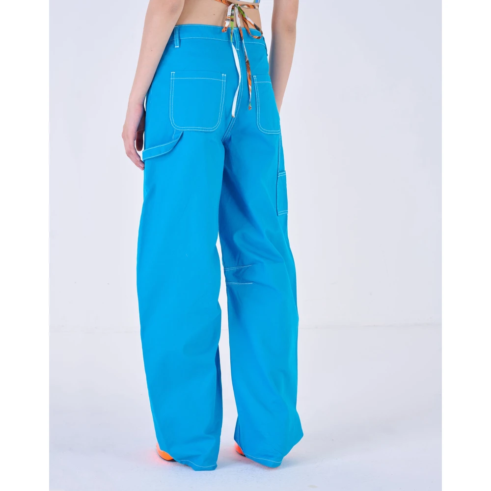 Silvian Heach Cargo broek met contraststiksels Blue Dames