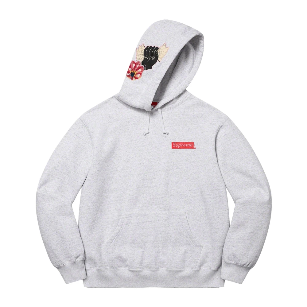 Supreme Hoge Patches Hoodie Ash Grey Gray Heren