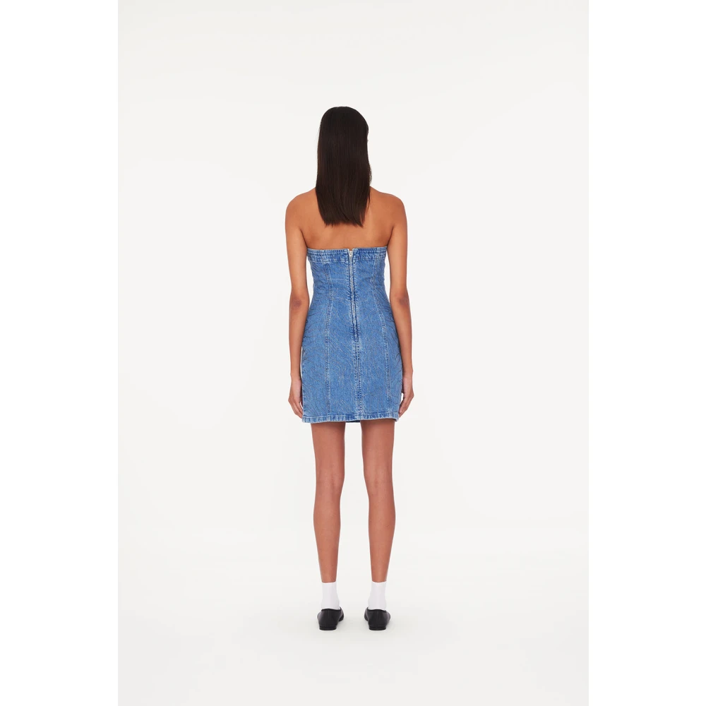 Rotate Birger Christensen Rhinestone Denim Jurk Blue Dames