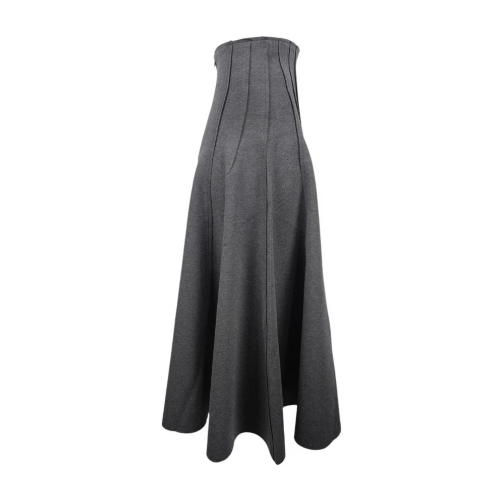 Norma Kamali Antraciet Flare Rok in Grijs Gray Dames