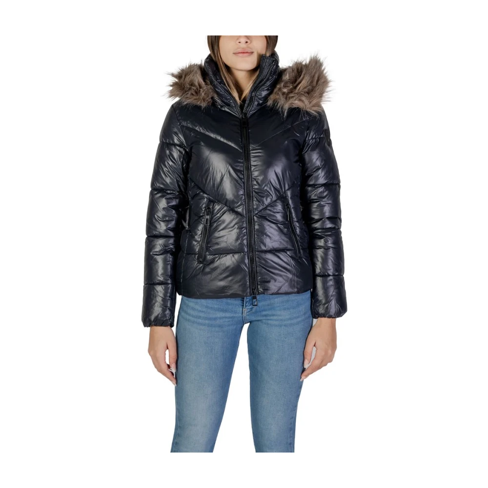 Only Zwarte Polyamide Jas & Mantel Collectie Black Dames