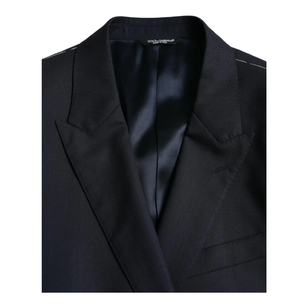 Dolce & Gabbana Donkerblauwe Wollen Blazer Blue Heren