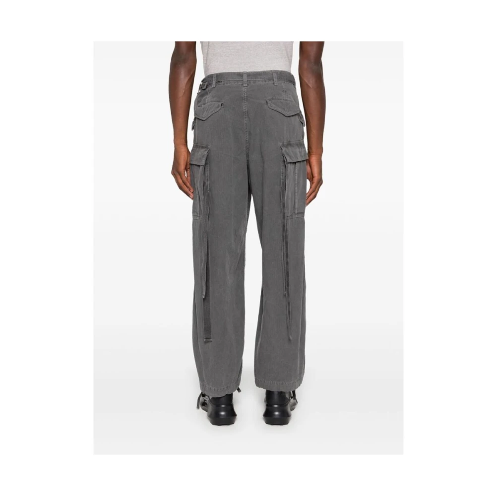 Sacai Grijze Cargo Broek met Banddetail Gray Heren