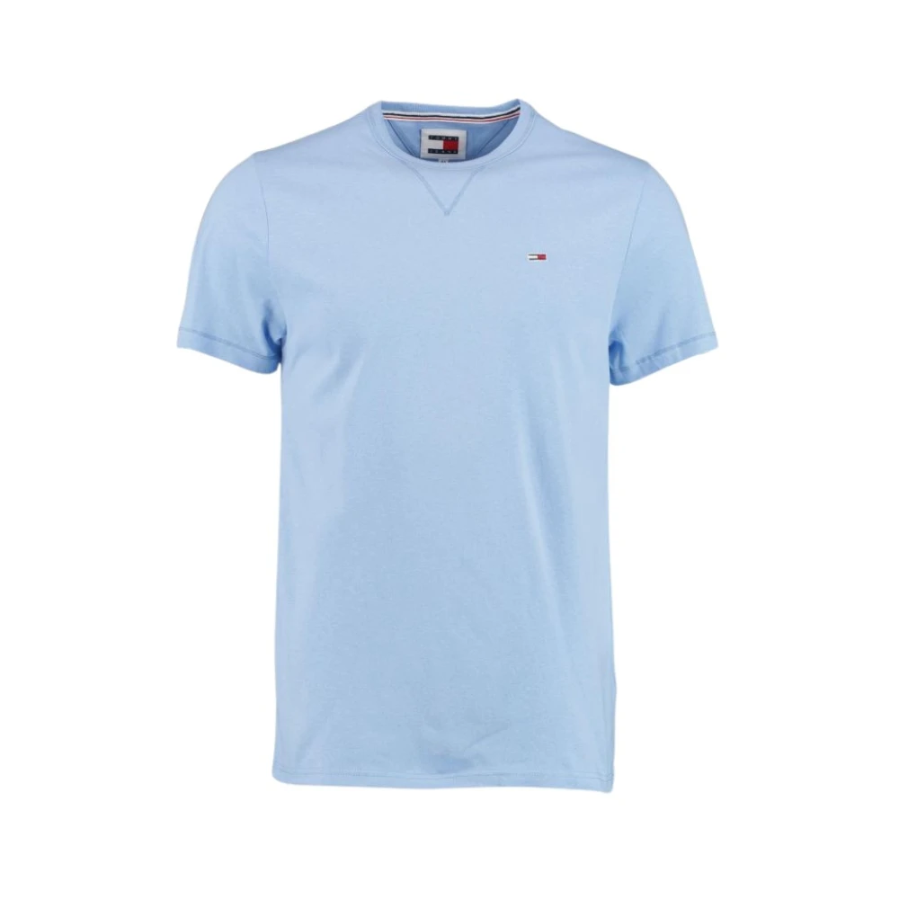 Tommy Jeans Slim Rib Detail T-Shirt Blauw Blue Heren