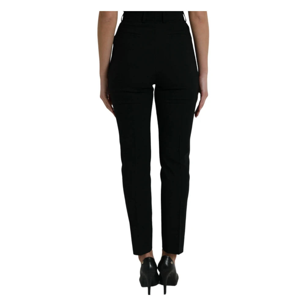 Dolce & Gabbana Hoge Taille Tapered Broek Black Dames