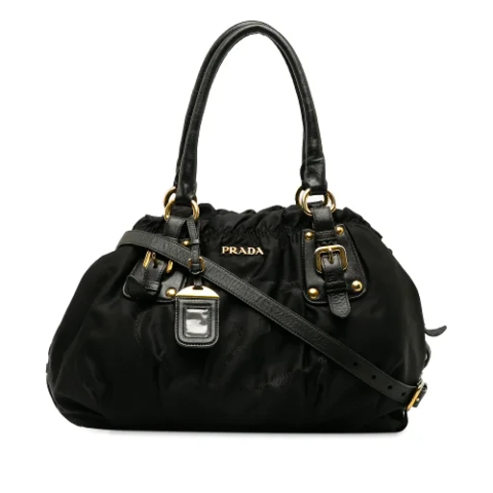 Prada Vintage Pre-owned Nylon shoulder-bags Black Dames