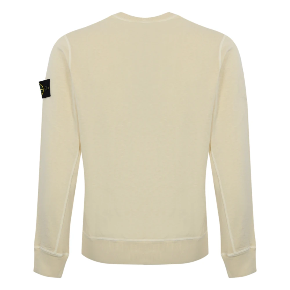 Stone Island Witte Katoenen Trui Vlammen Effect White Heren
