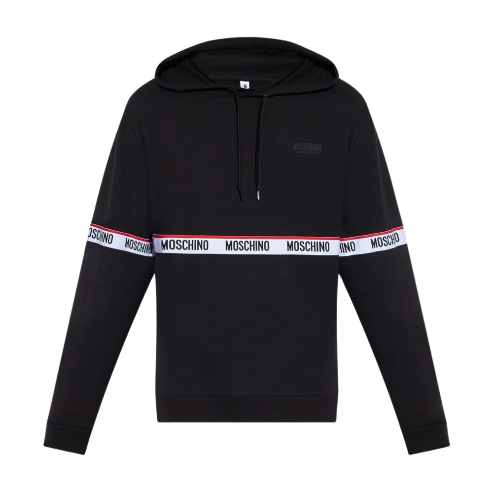 Moschino Men's Black Hoodies, S, Cotton Hoodie Underbear Pe24